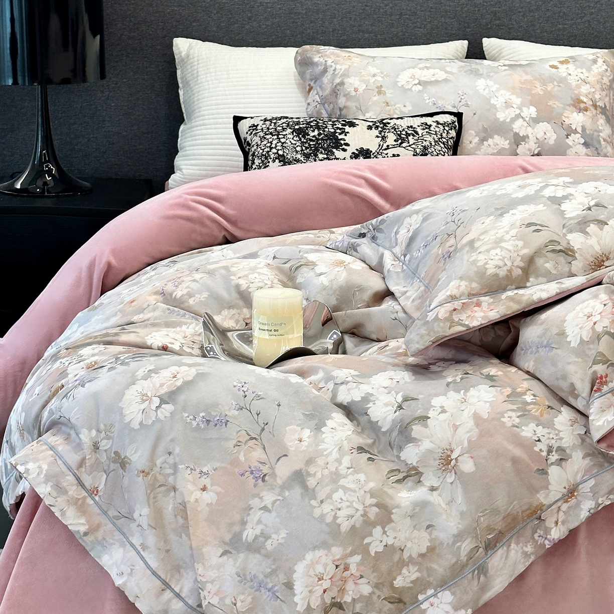 91家纺网 家纺一手货源 找家纺 JUICY 橘滋家纺 2025新款柔美治愈系磨毛宝宝绒系列四件套 黛莉庄园