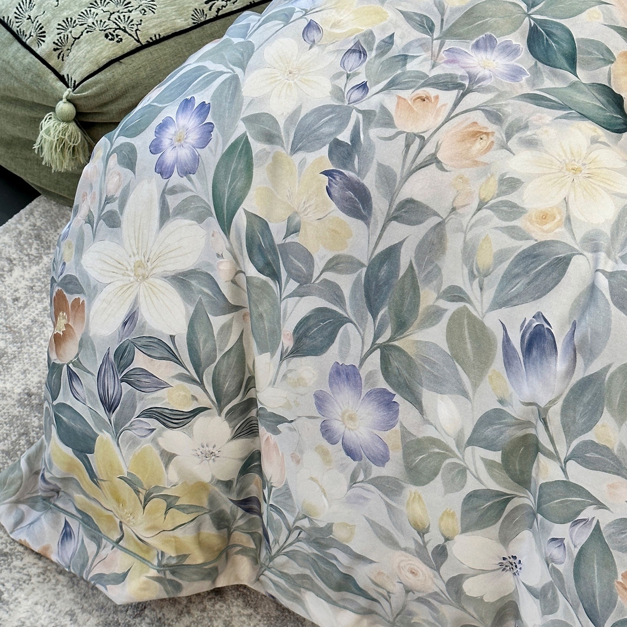 91家纺网 家纺一手货源 找家纺 JUICY 橘滋家纺 2025新款柔美治愈系磨毛宝宝绒系列四件套 香榭丽舍