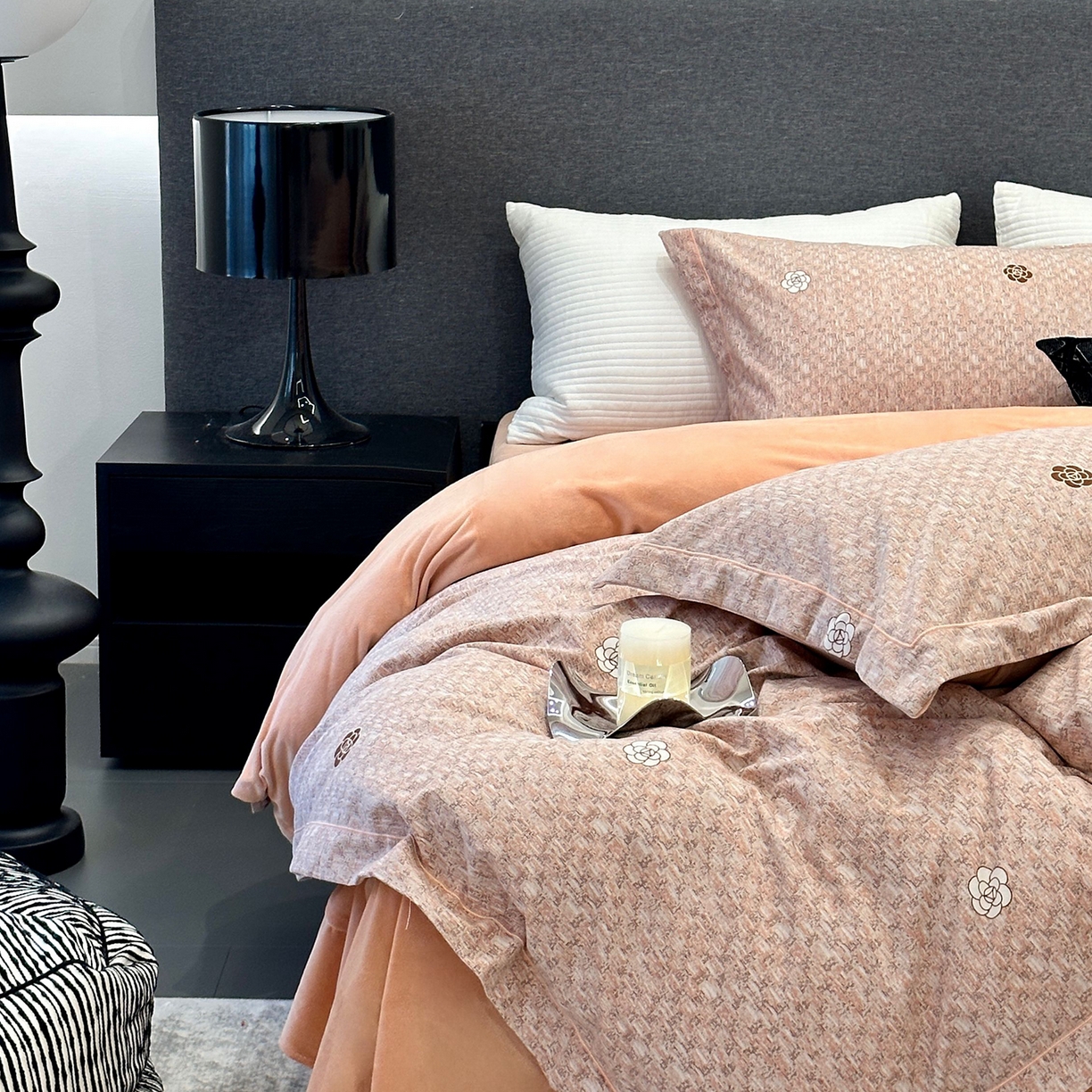 91家纺网 家纺一手货源 找家纺 JUICY 橘滋家纺 2025新款柔美治愈系磨毛宝宝绒系列四件套 小香coco