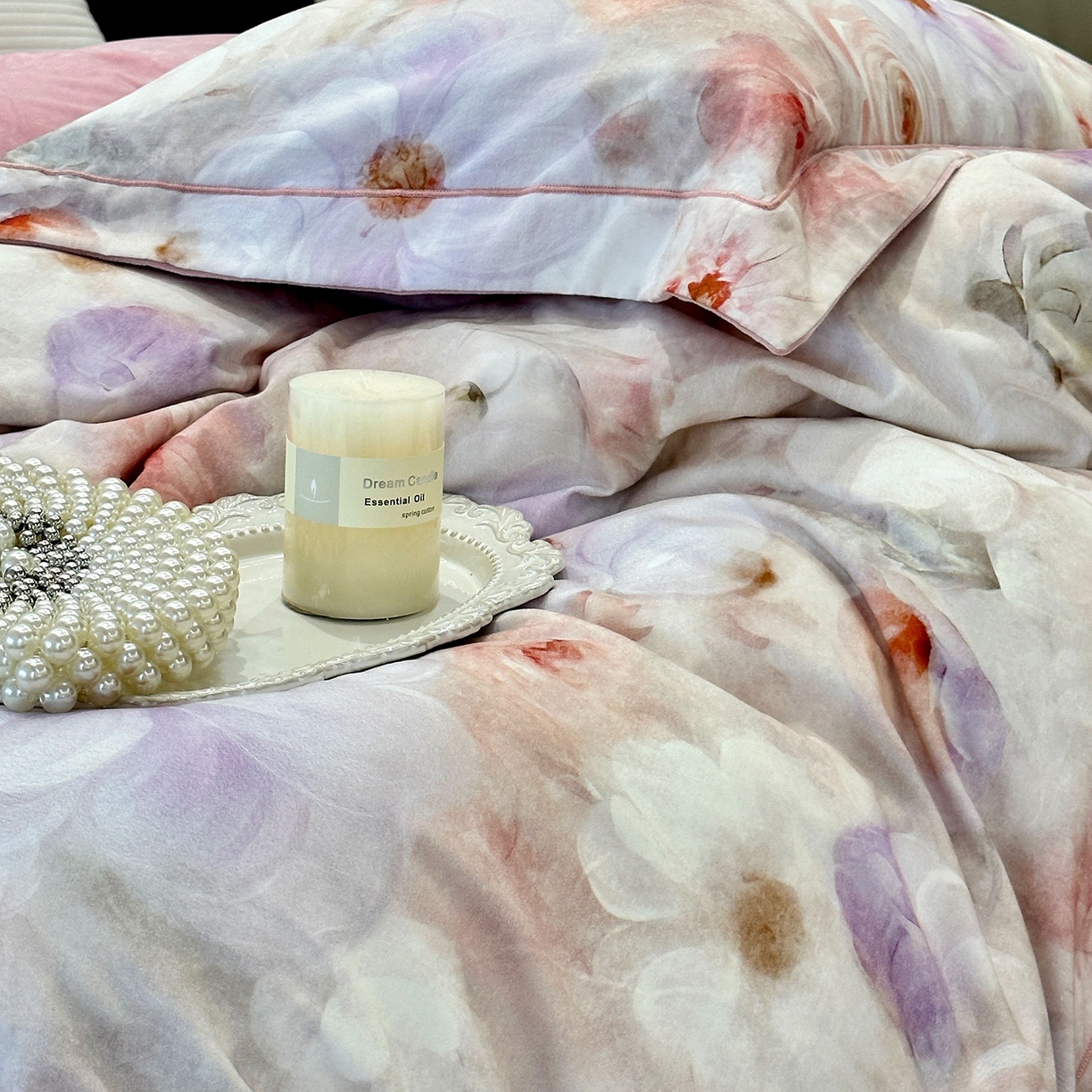 91家纺网 家纺一手货源 找家纺 JUICY 橘滋家纺 2025新款柔美治愈系磨毛宝宝绒系列四件套 一亩花棠