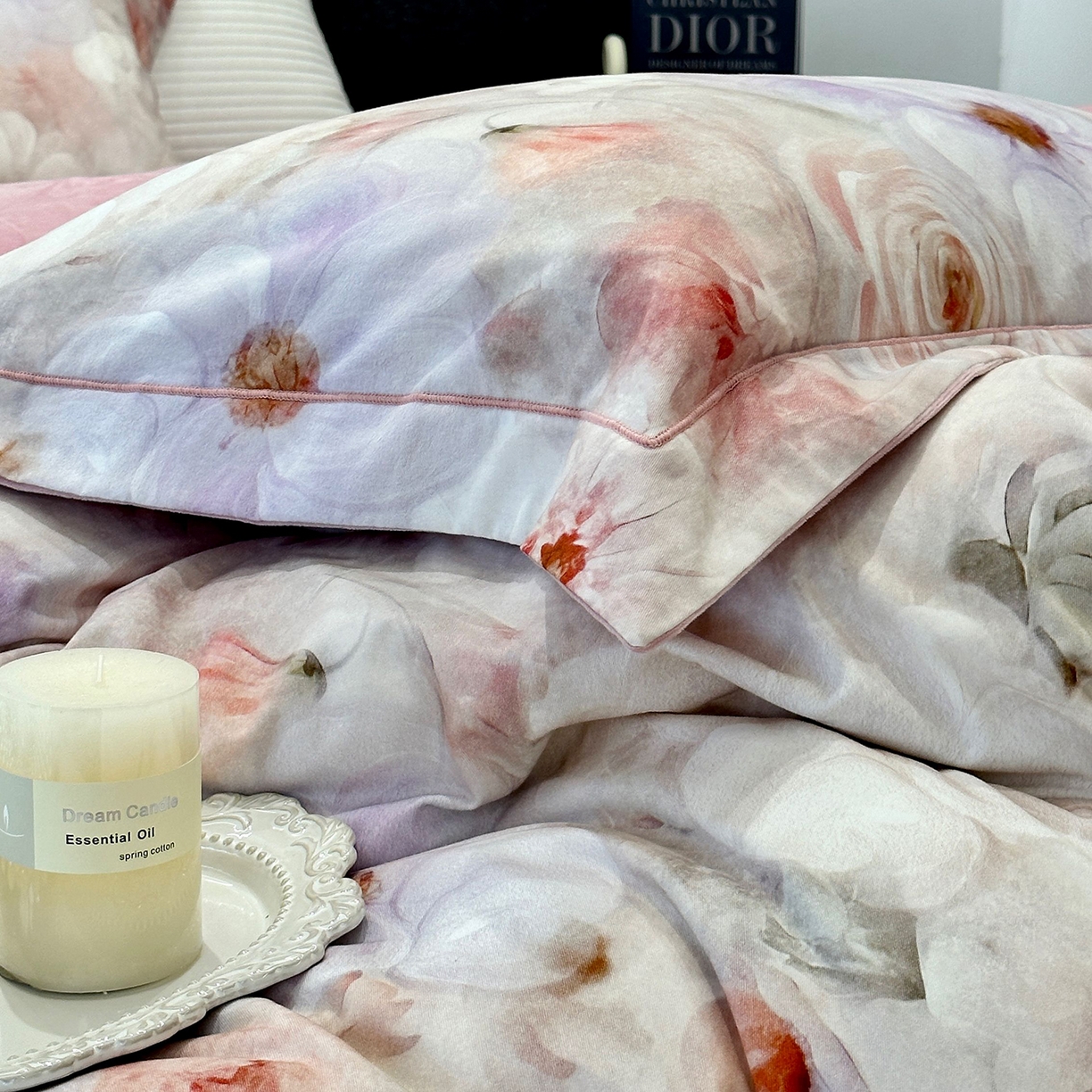 91家纺网 家纺一手货源 找家纺 JUICY 橘滋家纺 2025新款柔美治愈系磨毛宝宝绒系列四件套 一亩花棠