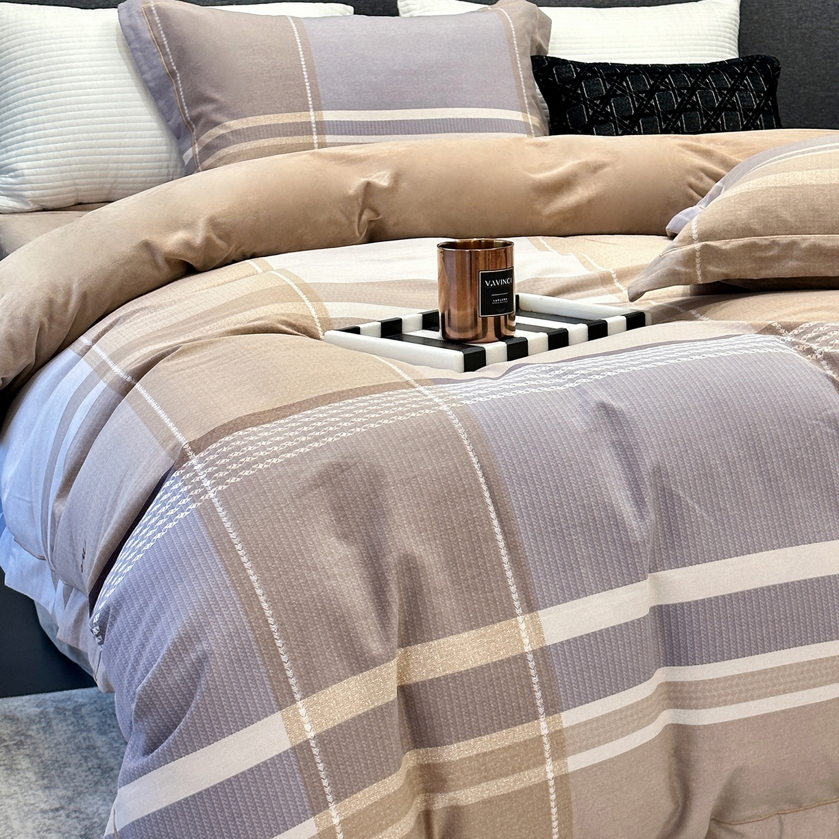 91家纺网 家纺一手货源 找家纺 JUICY 橘滋家纺 2025新款柔美治愈系磨毛宝宝绒系列四件套 曼彻斯特