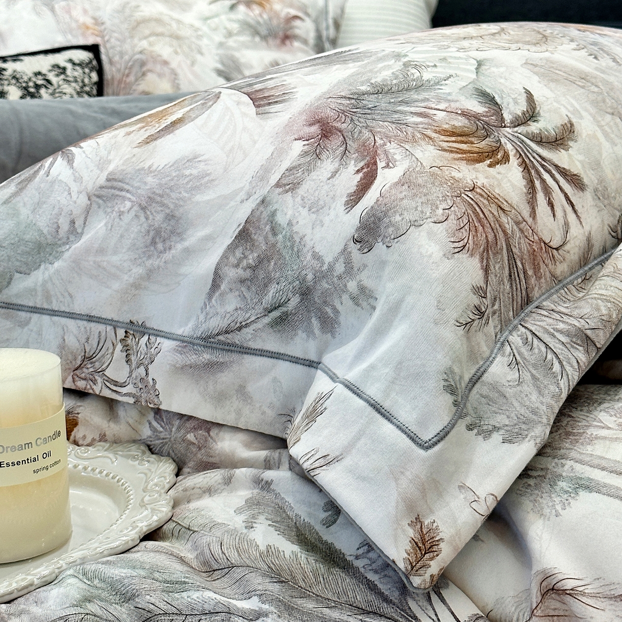 91家纺网 家纺一手货源 找家纺 JUICY 橘滋家纺 2025新款柔美治愈系磨毛宝宝绒系列四件套 戛纳秋曲