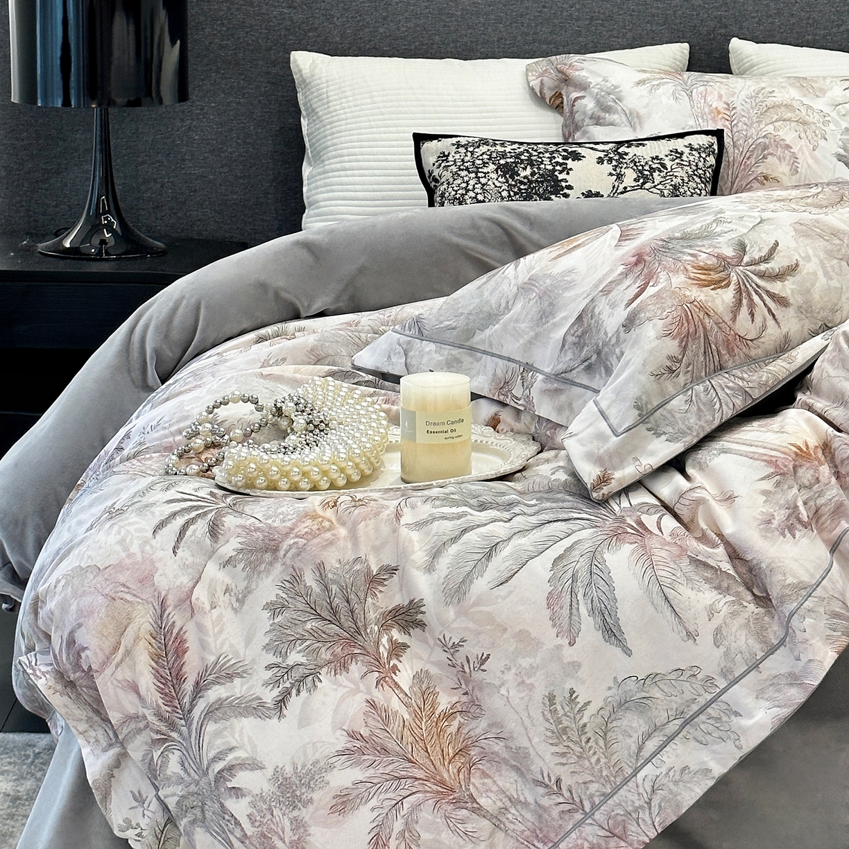 91家纺网 家纺一手货源 找家纺 JUICY 橘滋家纺 2025新款柔美治愈系磨毛宝宝绒系列四件套 戛纳秋曲