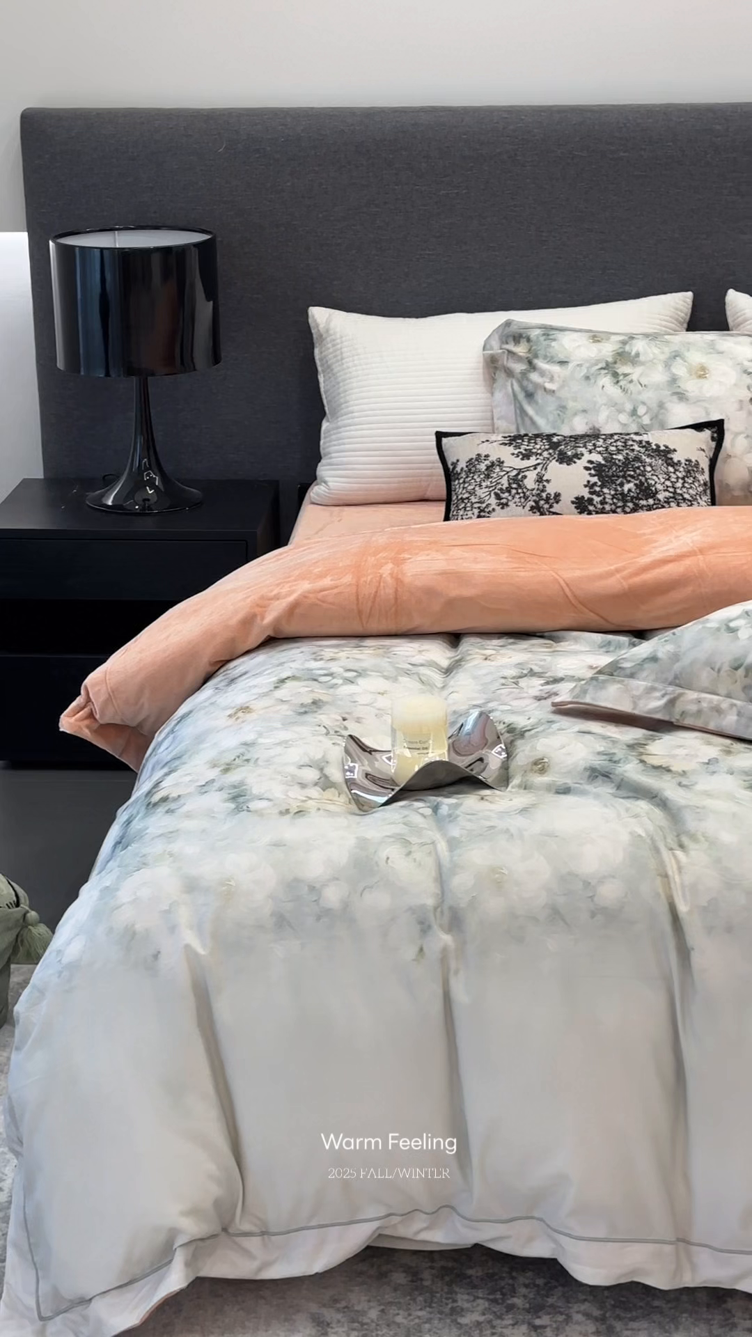 91家纺网 家纺一手货源 找家纺 JUICY 橘滋家纺 2025新款柔美治愈系磨毛宝宝绒系列四件套 蔷薇物语