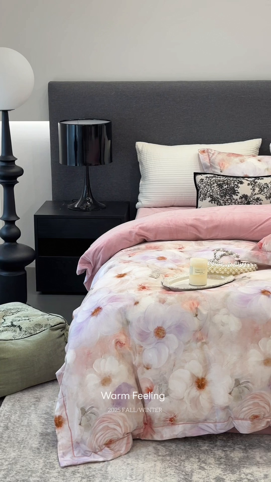 91家纺网 家纺一手货源 找家纺 JUICY 橘滋家纺 2025新款柔美治愈系磨毛宝宝绒系列四件套 一亩花棠