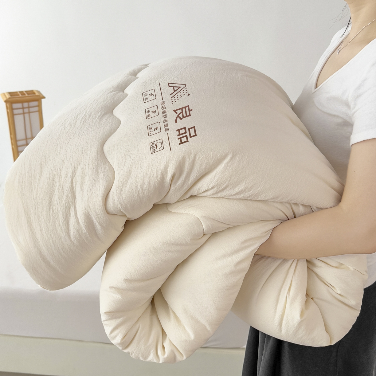 91家纺网 家纺一手货源 找家纺 （总）蓝雀翎 2025新款10%针织糯糯棉大豆单被被子被芯