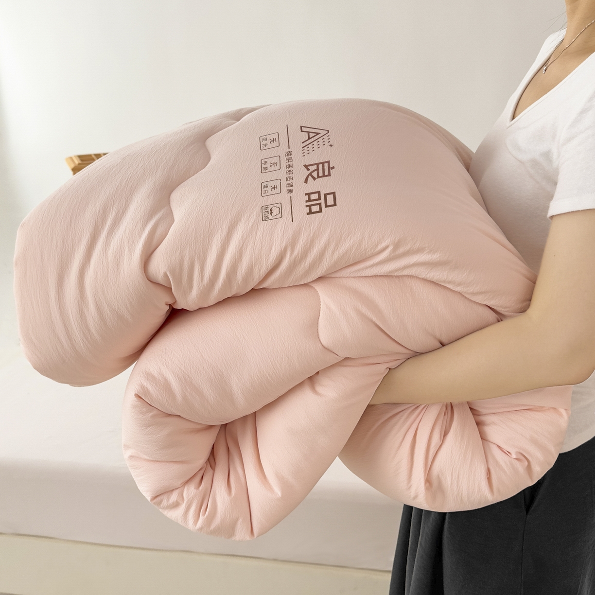 91家纺网 家纺一手货源 找家纺 （总）蓝雀翎 2025新款10%针织糯糯棉大豆单被被子被芯