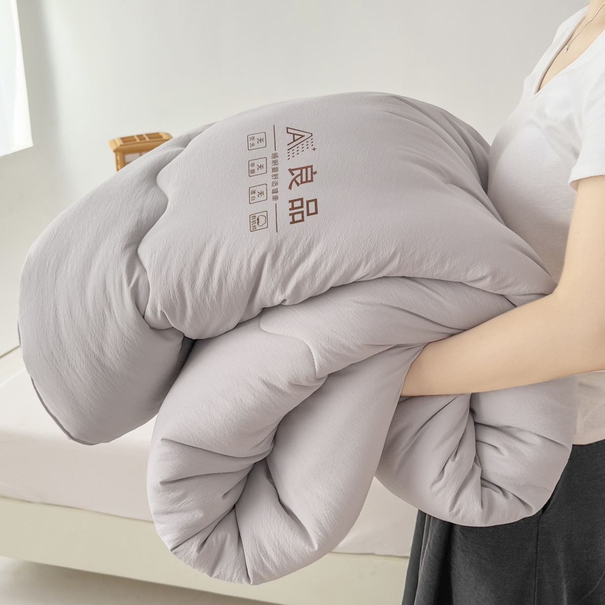 91家纺网 家纺一手货源 找家纺 （总）蓝雀翎 2025新款10%针织糯糯棉大豆单被被子被芯