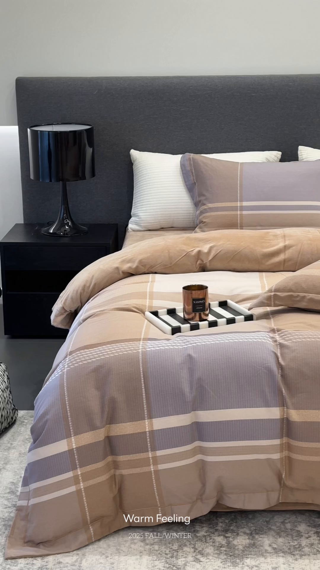 91家纺网 家纺一手货源 找家纺 JUICY 橘滋家纺 2025新款柔美治愈系磨毛宝宝绒系列四件套 曼彻斯特