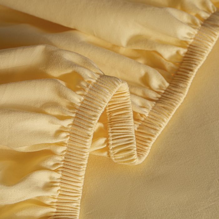 91家纺网 家纺一手货源 找家纺 秀色家纺 2025高端长绒棉贡缎加厚磨毛纯棉单件床笠三件套床罩全棉床垫保护套50s 冬禧-麦秆黄