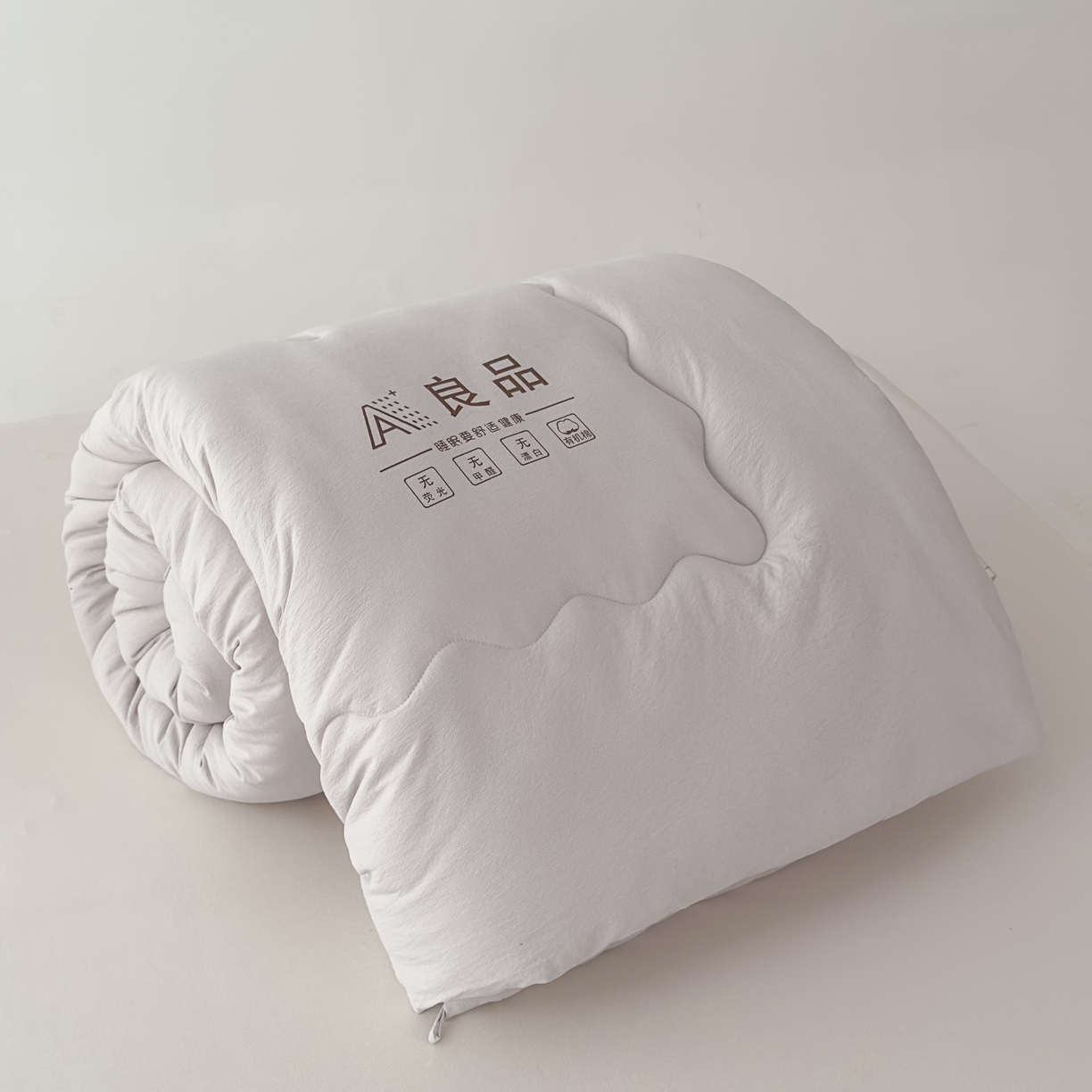 91家纺网 家纺一手货源 找家纺 蓝雀翎 2025新款10%针织糯糯棉大豆单被被子被芯 灰色