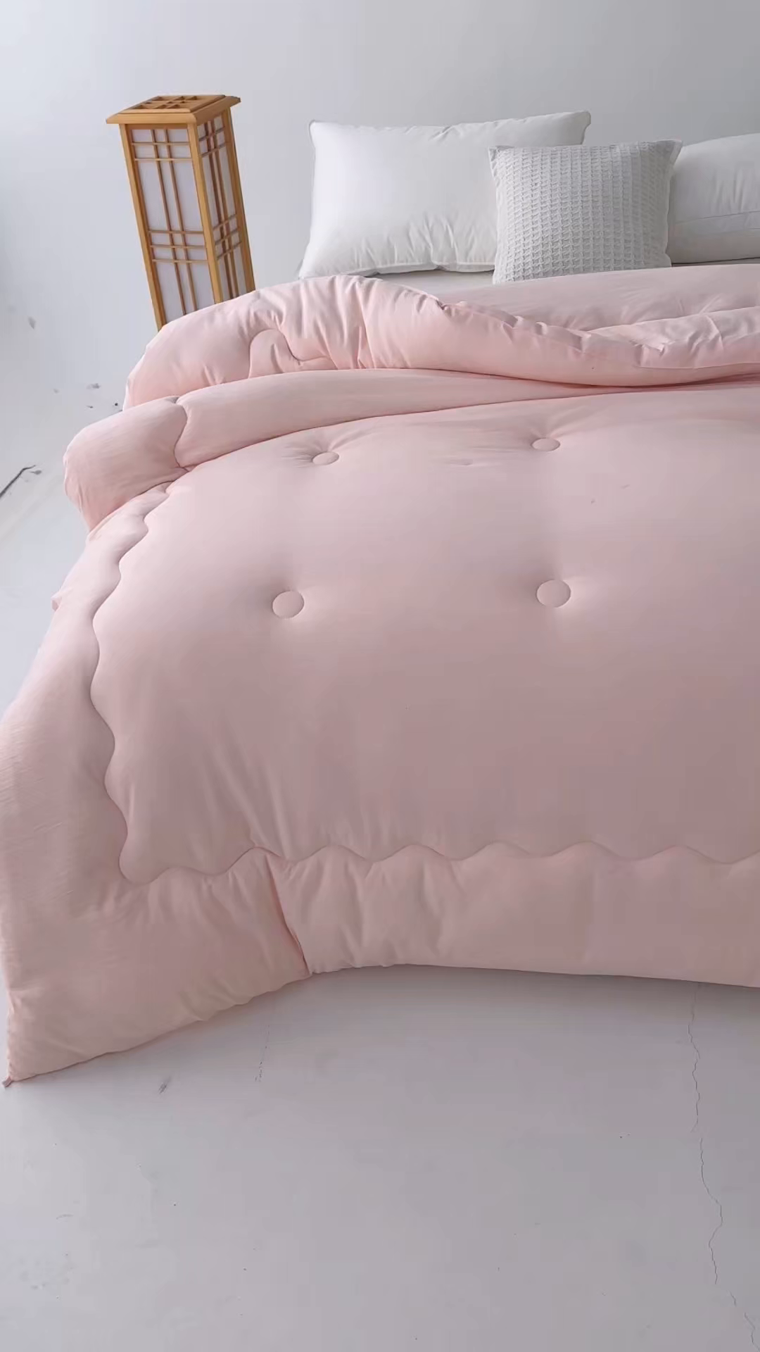 91家纺网 家纺一手货源 找家纺 蓝雀翎 2025新款10%针织糯糯棉大豆单被被子被芯 粉色