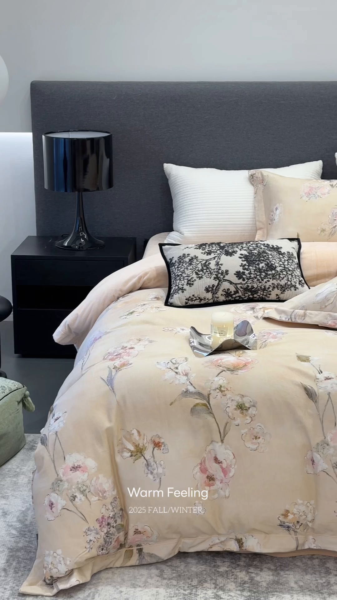 91家纺网 家纺一手货源 找家纺 JUICY 橘滋家纺 2025新款柔美治愈系磨毛宝宝绒系列四件套 逅花园