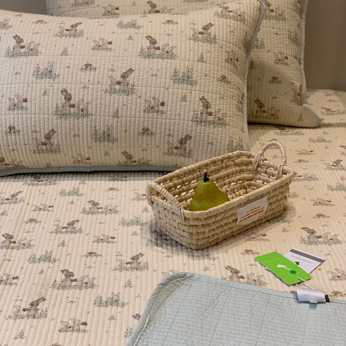 91家纺网 家纺一手货源 找家纺 汇庭 2025秋冬新款·全棉床盖三件套 故事兔庄园