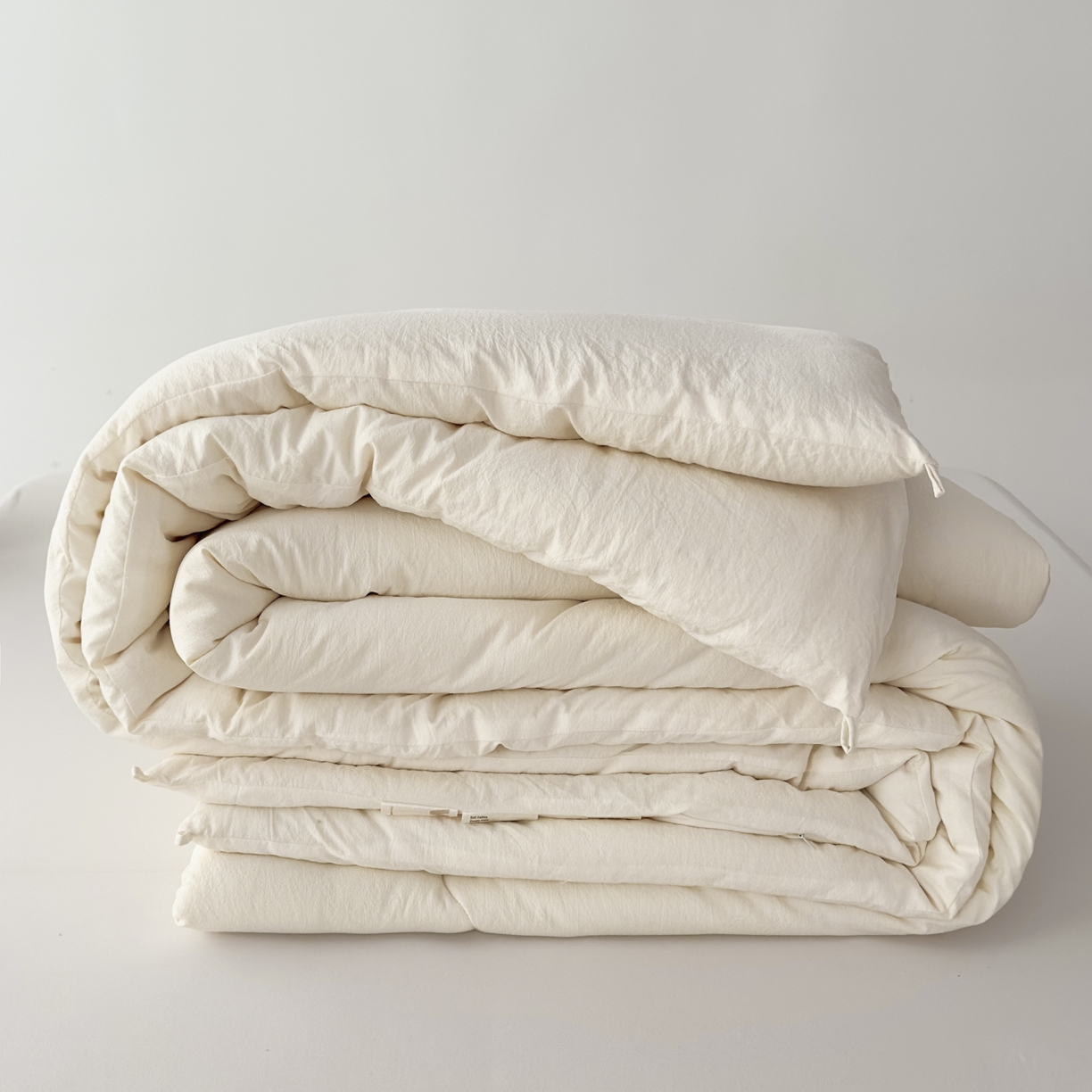 91家纺网 家纺一手货源 找家纺 蓝雀翎 2025新款10%针织糯糯棉大豆单被被子被芯 白色