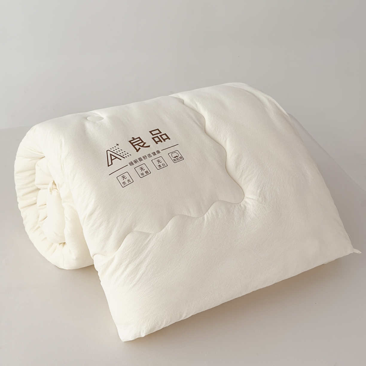 91家纺网 家纺一手货源 找家纺 蓝雀翎 2025新款10%针织糯糯棉大豆单被被子被芯 白色