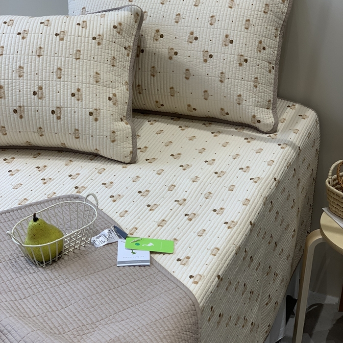 91家纺网 家纺一手货源 找家纺 汇庭 2025秋冬新款·全棉床盖三件套 咖啡小象