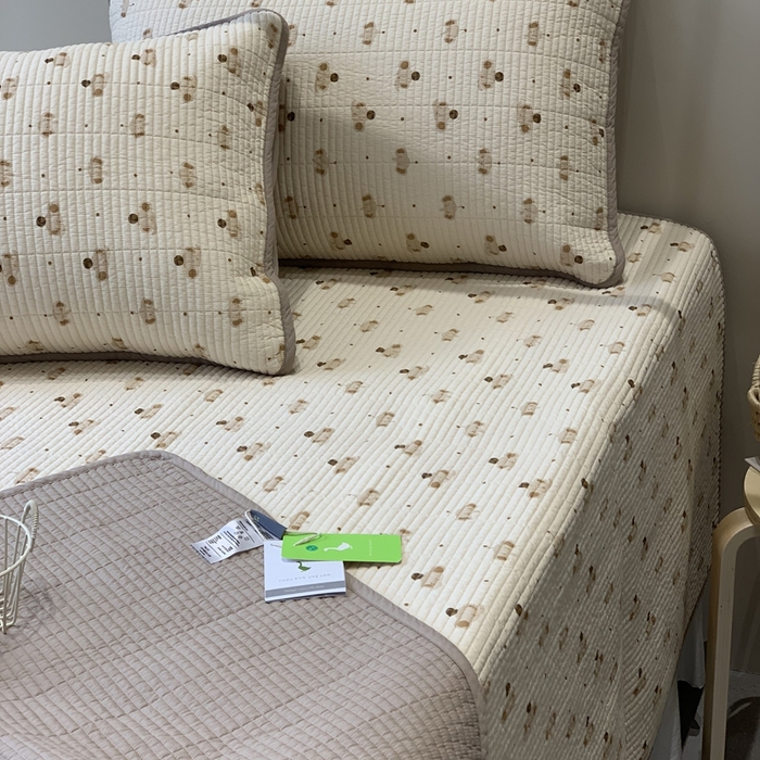 91家纺网 家纺一手货源 找家纺 汇庭 2025秋冬新款·全棉床盖三件套 咖啡小象