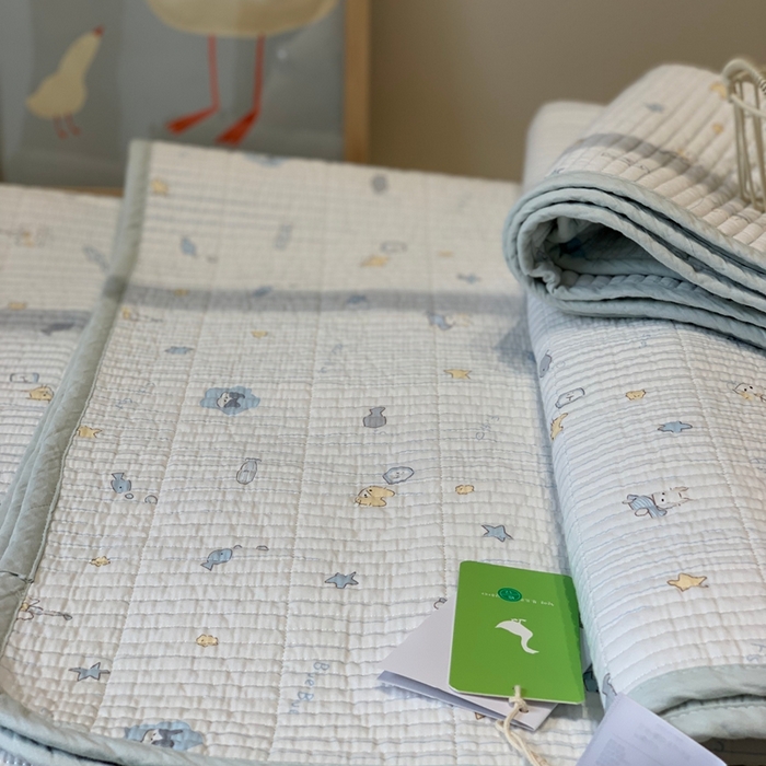 91家纺网 家纺一手货源 找家纺 汇庭 2025秋冬新款·全棉床盖三件套 兰小鱼