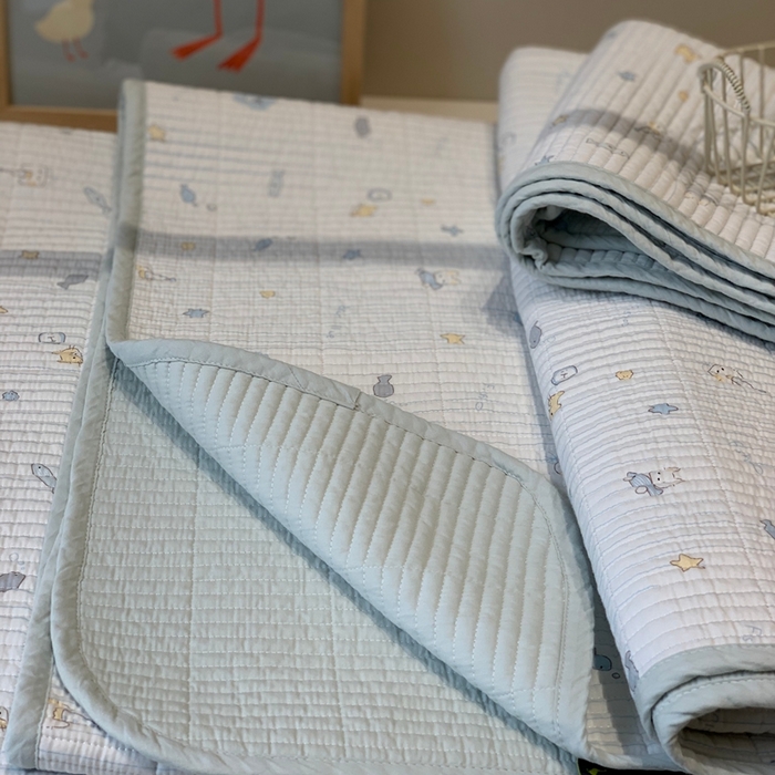 91家纺网 家纺一手货源 找家纺 汇庭 2025秋冬新款·全棉床盖三件套 兰小鱼