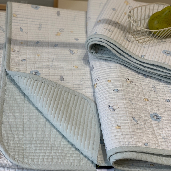 91家纺网 家纺一手货源 找家纺 汇庭 2025秋冬新款·全棉床盖三件套 兰小鱼