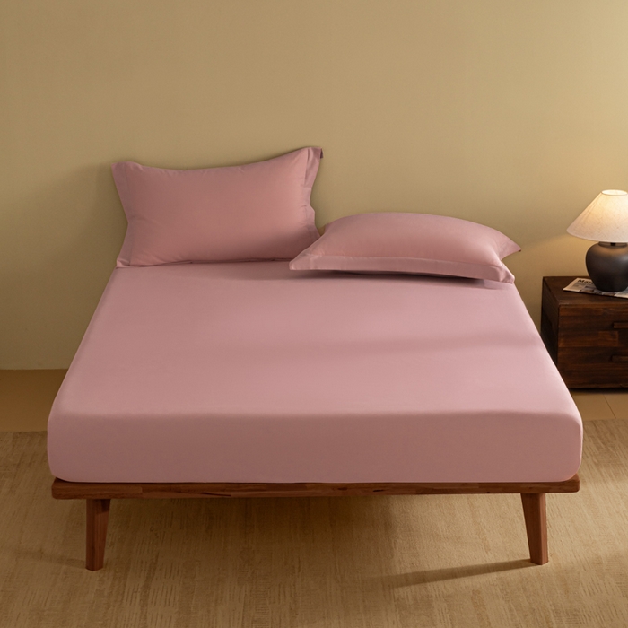 91家纺网 家纺一手货源 找家纺 秀色家纺 2025高端长绒棉贡缎加厚磨毛纯棉单件床笠三件套床罩全棉床垫保护套50s 冬禧-肉桂粉