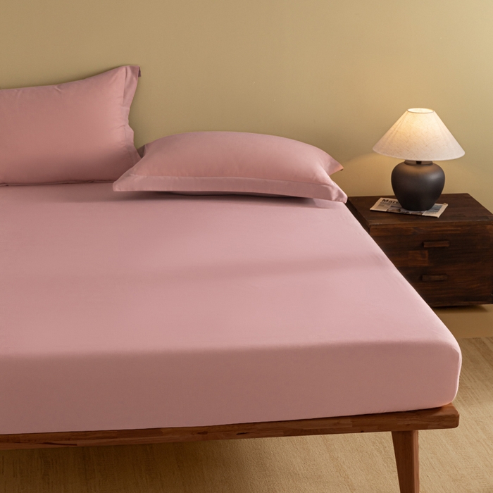 91家纺网 家纺一手货源 找家纺 秀色家纺 2025高端长绒棉贡缎加厚磨毛纯棉单件床笠三件套床罩全棉床垫保护套50s 冬禧-肉桂粉