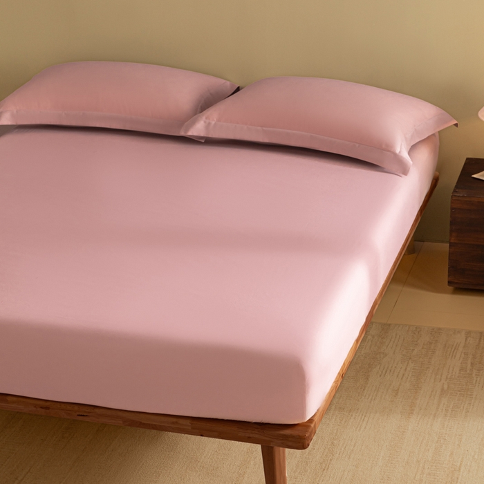 91家纺网 家纺一手货源 找家纺 秀色家纺 2025高端长绒棉贡缎加厚磨毛纯棉单件床笠三件套床罩全棉床垫保护套50s 冬禧-肉桂粉