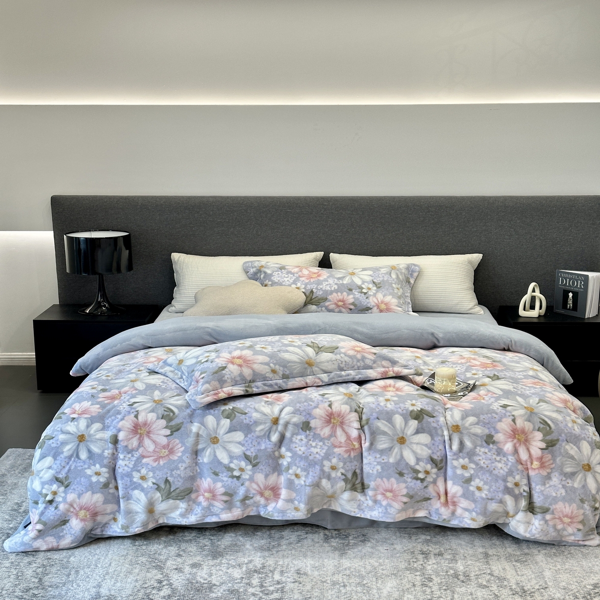 91家纺网 家纺一手货源 找家纺 （总）JUICY 橘滋家纺 2025新款浪漫丰盈牛奶臻棉绒印花系列四件套