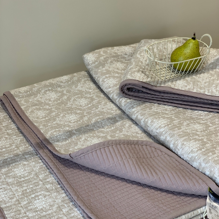 91家纺网 家纺一手货源 找家纺 汇庭 2025秋冬新款·全棉床盖三件套 罗森紫