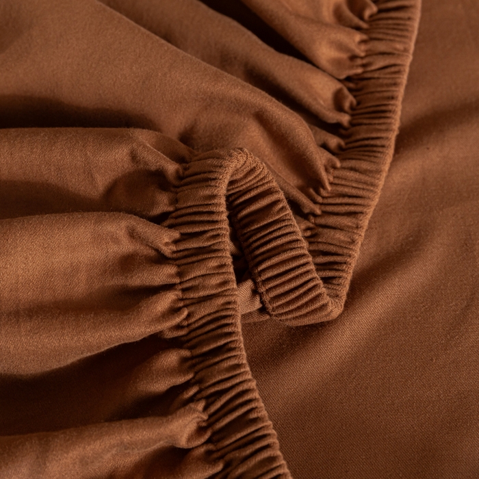 91家纺网 家纺一手货源 找家纺 秀色家纺 2025高端长绒棉贡缎加厚磨毛纯棉单件床笠三件套床罩全棉床垫保护套50s 冬禧-深栗色
