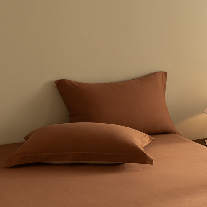 91家纺网 家纺一手货源 找家纺 秀色家纺 2025高端长绒棉贡缎加厚磨毛纯棉单件床笠三件套床罩全棉床垫保护套50s 冬禧-深栗色