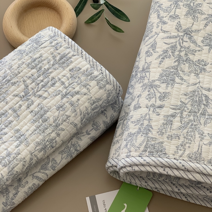 91家纺网 家纺一手货源 找家纺 汇庭 2025秋冬新款·全棉床盖三件套 美蓝