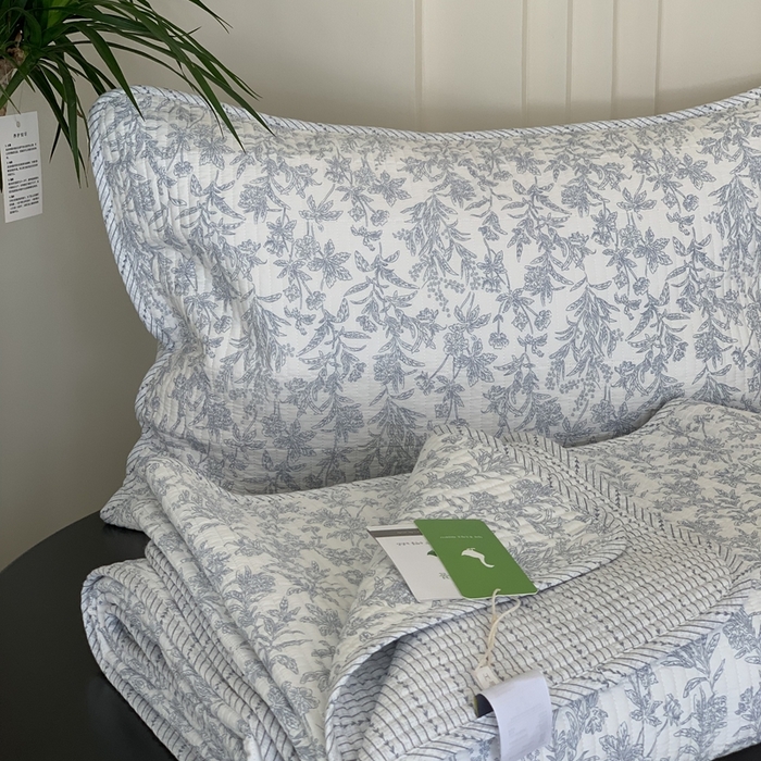 91家纺网 家纺一手货源 找家纺 汇庭 2025秋冬新款·全棉床盖三件套 美蓝