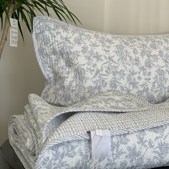91家纺网 家纺一手货源 找家纺 汇庭 2025秋冬新款·全棉床盖三件套 美蓝