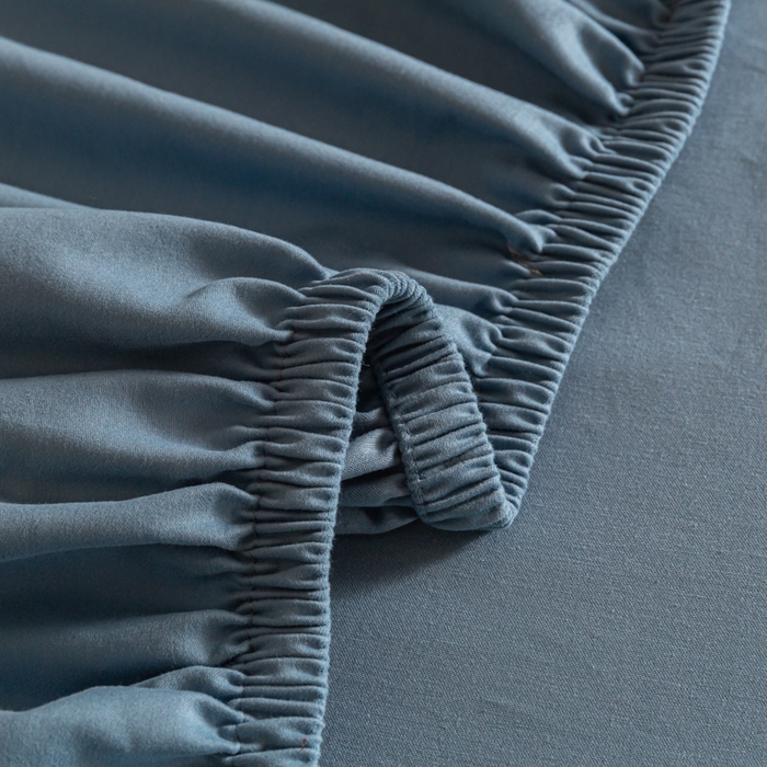 91家纺网 家纺一手货源 找家纺 秀色家纺 2025高端长绒棉贡缎加厚磨毛纯棉单件床笠三件套床罩全棉床垫保护套50s 冬禧-蔚蓝