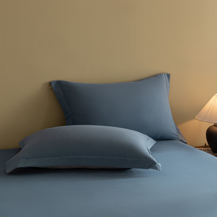 91家纺网 家纺一手货源 找家纺 秀色家纺 2025高端长绒棉贡缎加厚磨毛纯棉单件床笠三件套床罩全棉床垫保护套50s 冬禧-蔚蓝