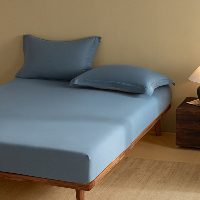 91家纺网 家纺一手货源 找家纺 秀色家纺 2025高端长绒棉贡缎加厚磨毛纯棉单件床笠三件套床罩全棉床垫保护套50s 冬禧-蔚蓝