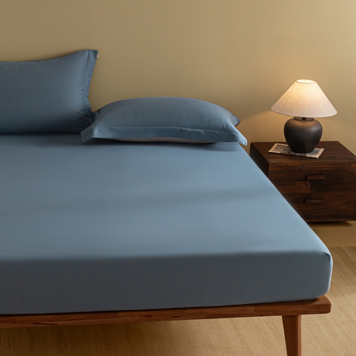 91家纺网 家纺一手货源 找家纺 秀色家纺 2025高端长绒棉贡缎加厚磨毛纯棉单件床笠三件套床罩全棉床垫保护套50s 冬禧-蔚蓝