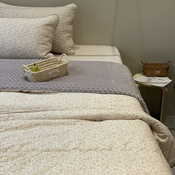 汇庭 2025秋冬新款·全棉床盖三件套 素颜粉庄园