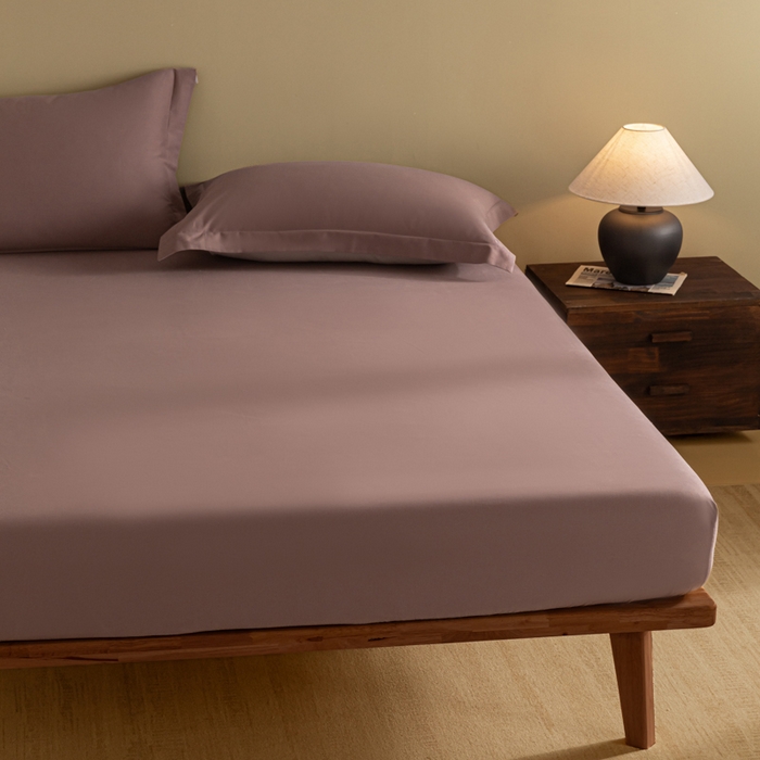 91家纺网 家纺一手货源 找家纺 秀色家纺 2025高端长绒棉贡缎加厚磨毛纯棉单件床笠三件套床罩全棉床垫保护套50s 冬禧-香芋紫