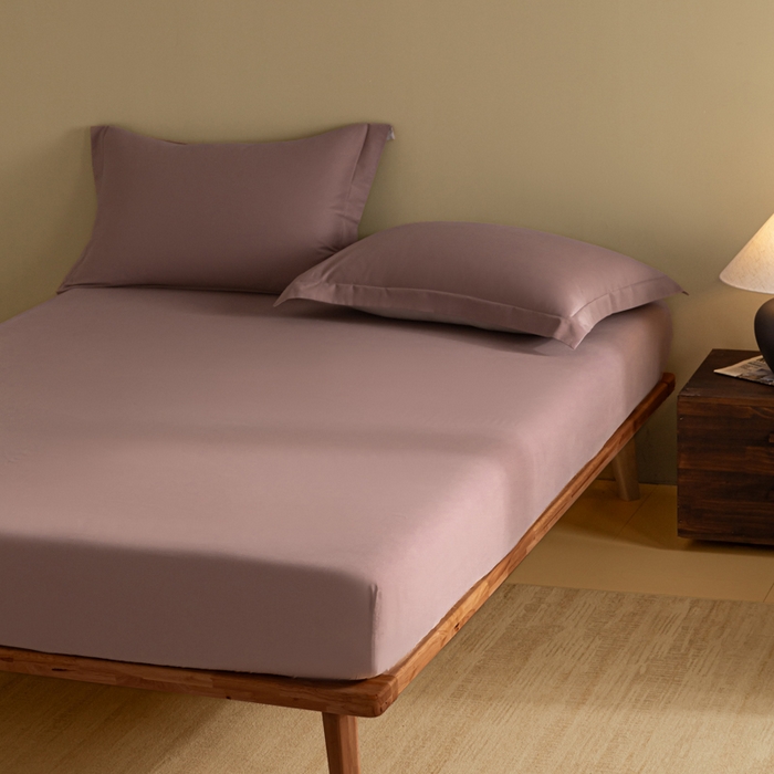 91家纺网 家纺一手货源 找家纺 秀色家纺 2025高端长绒棉贡缎加厚磨毛纯棉单件床笠三件套床罩全棉床垫保护套50s 冬禧-香芋紫