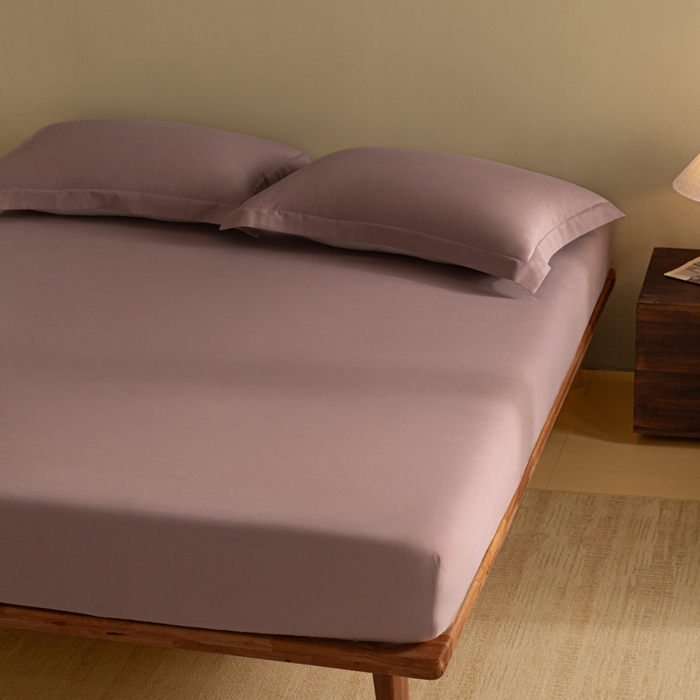 91家纺网 家纺一手货源 找家纺 秀色家纺 2025高端长绒棉贡缎加厚磨毛纯棉单件床笠三件套床罩全棉床垫保护套50s 冬禧-香芋紫