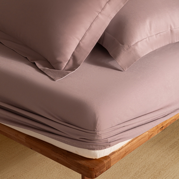 91家纺网 家纺一手货源 找家纺 秀色家纺 2025高端长绒棉贡缎加厚磨毛纯棉单件床笠三件套床罩全棉床垫保护套50s 冬禧-香芋紫