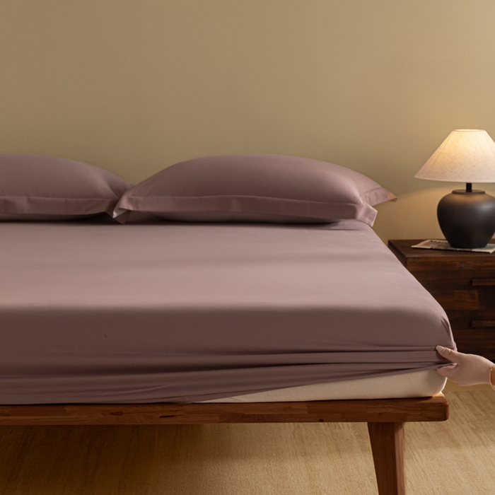 91家纺网 家纺一手货源 找家纺 秀色家纺 2025高端长绒棉贡缎加厚磨毛纯棉单件床笠三件套床罩全棉床垫保护套50s 冬禧-香芋紫