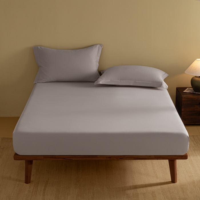 91家纺网 家纺一手货源 找家纺 秀色家纺 2025高端长绒棉贡缎加厚磨毛纯棉单件床笠三件套床罩全棉床垫保护套50s 冬禧-珍珠灰