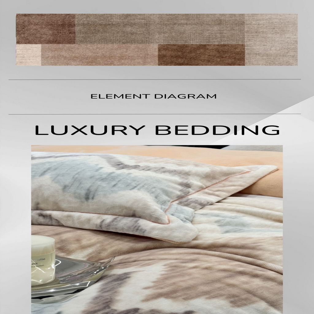 91家纺网 家纺一手货源 找家纺 JUICY 橘滋家纺 2025新款浪漫丰盈牛奶臻棉绒印花系列四件套 麦拉