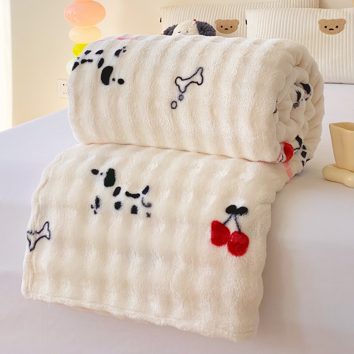 91家纺网 家纺一手货源 找家纺 （总）yyds网供 2025新款简约印花泡泡绒毯多功能加绒盖毯沙发空调房办公午休毯毛毯毯子