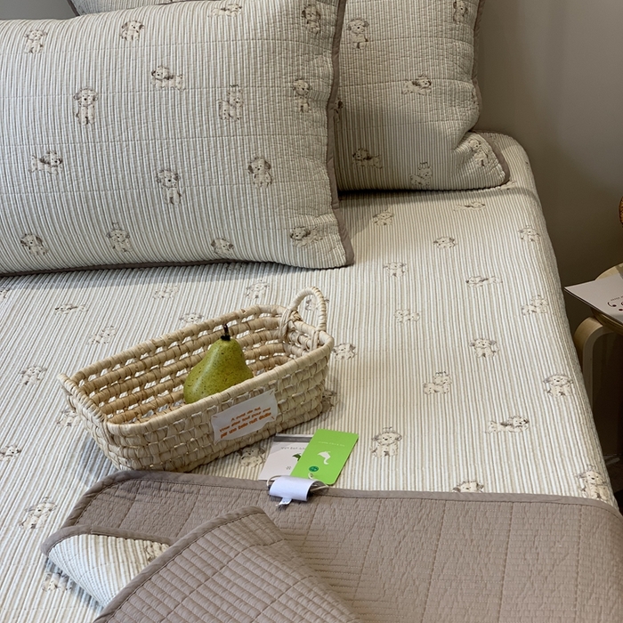 91家纺网 家纺一手货源 找家纺 汇庭 2025秋冬新款·全棉床盖三件套 原宿小狗